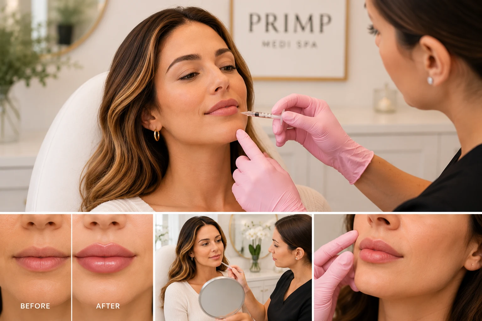 Subtle balanced lip filler results at Primp Medi Spa in Casselberry FL