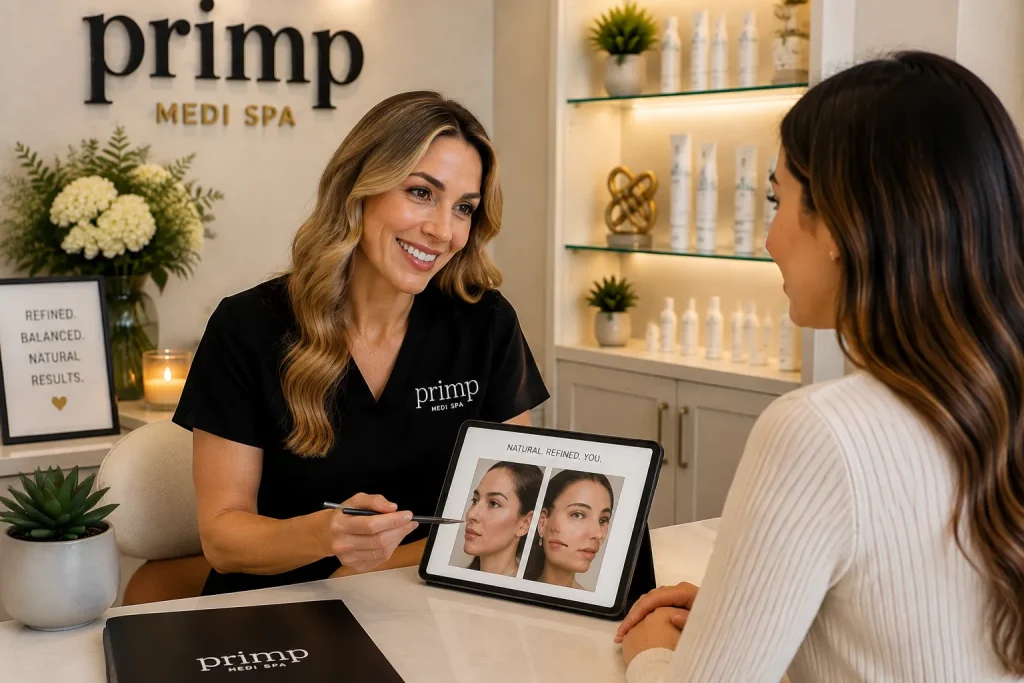 Primp Medi Spa consultation with personalized Botox and filler treatment planning.