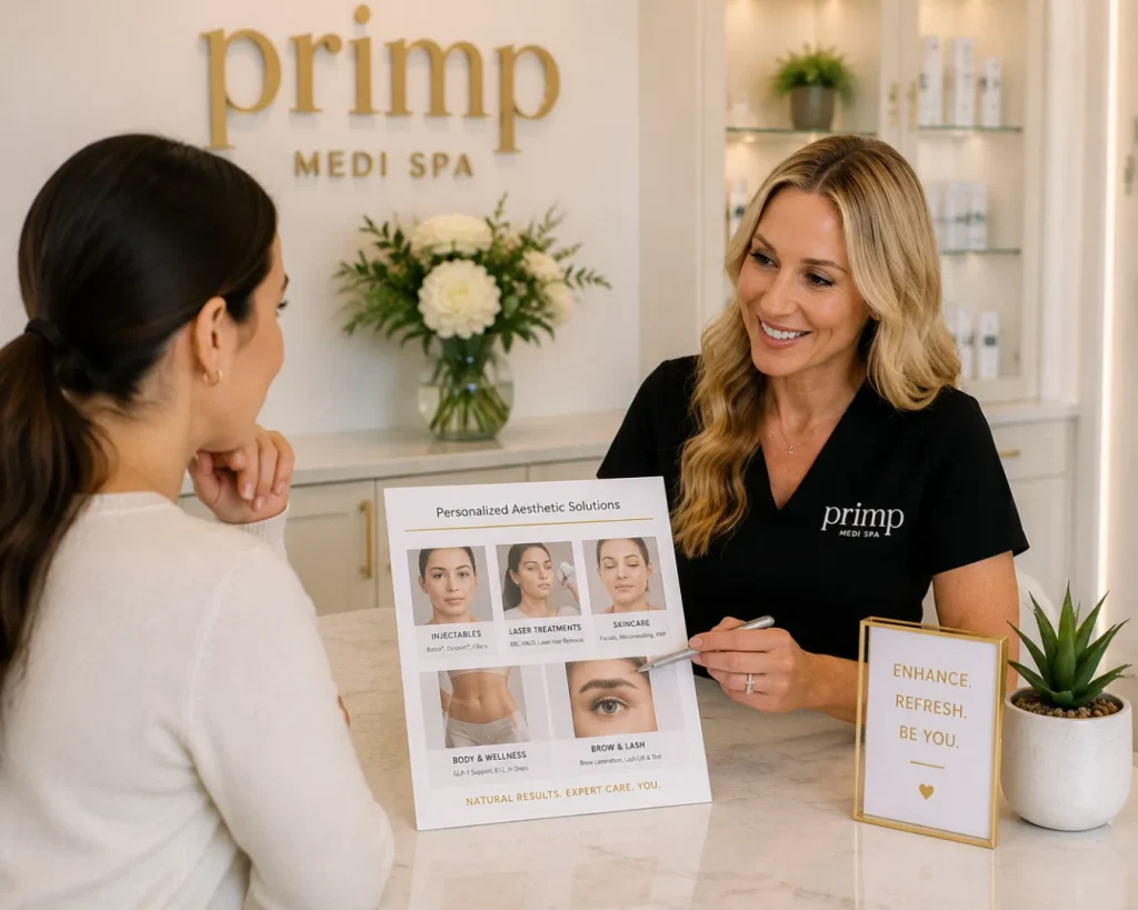 Primp Medi Spa consultation with personalized aesthetic treatment planning